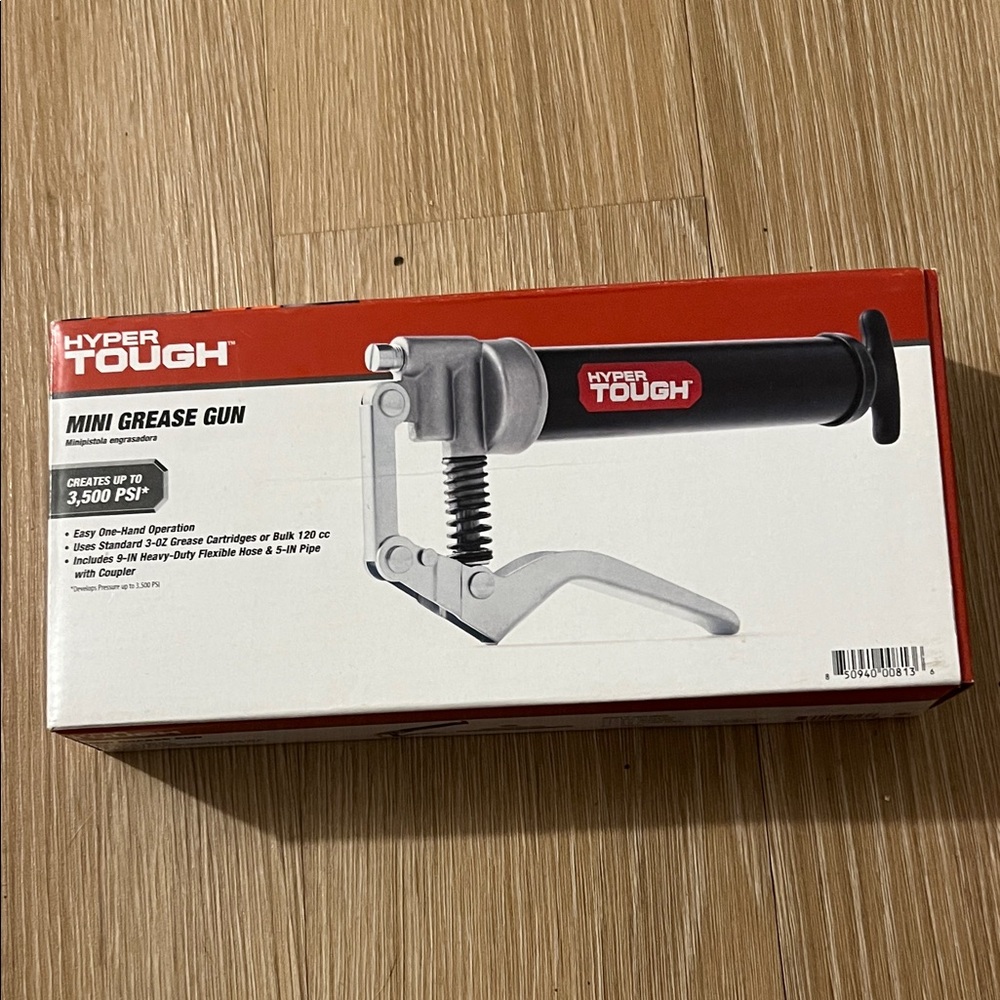 Hyper Tough Black and Silver Mini Grease Gun